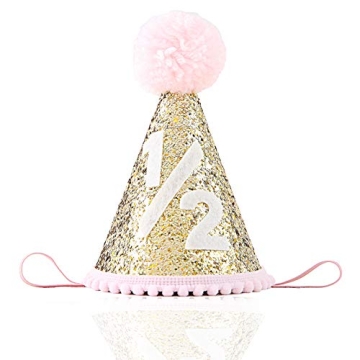 WAOUH Half Birthday Crown Hat - Mini Cake Smash Photo Prop for Baby's 6 Month Milestone, Adorable Pa...