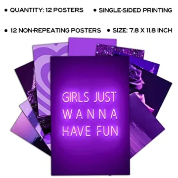 Trendy WOONKIT Purple Posters for Teen Room Decor