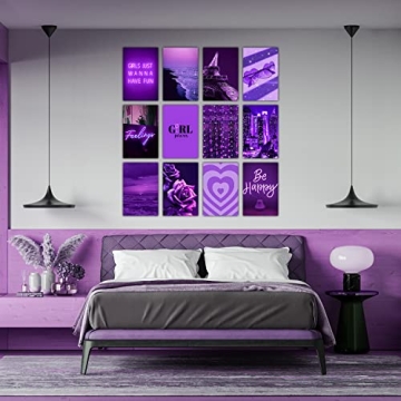 Trendy WOONKIT Purple Posters for Teen Room Decor