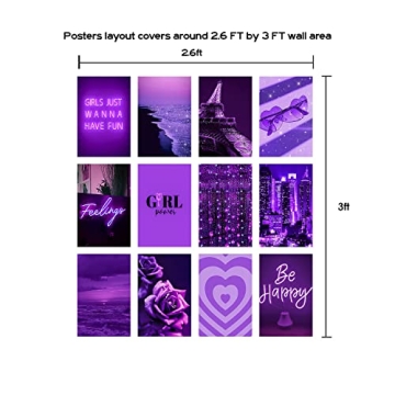 Trendy WOONKIT Purple Posters for Teen Room Decor
