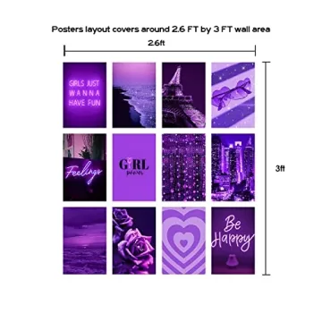 Trendy WOONKIT Purple Posters for Teen Room Decor