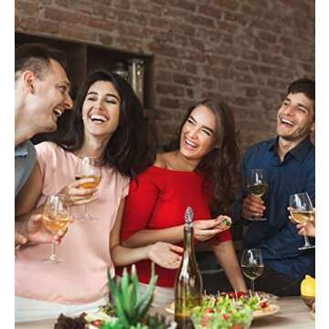 Cheers Silver Tropical Leaf Metal Wine Stopper - Elegant Vacuum Seal Reusable Jungle Leaves Wine Bottle Stopper Airtight Leak Proof Bottle Topper Cork Plug, Home Decor & Bar Tool Accessory Unique Gift