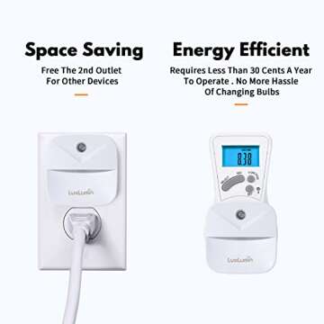 LuxLumin LED Night Light, Lights Plug into Wall with Dusk-to-Dawn Sensor, Automatically Turn on and Off,Night Light for Kids,Bedroom,Bathroom,Stairs,Warm White, 6 Packs