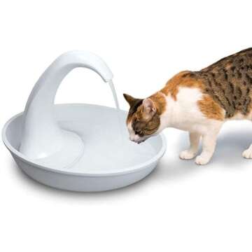 Pioneer Pet Swan Pet Drinking Fountain for Cats and Dogs - 80oz Capacity, Great for Multiple Pets – Great for Pets Who Love the Faucet - Bubbler and Bowl Dispenser Design Keeps Water Moving