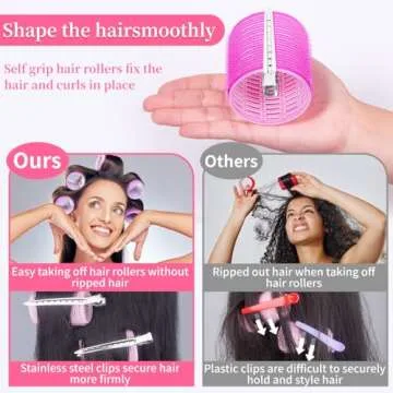 29 PCS Hair Roller Set Hair Curlers, Rollers for Hair Blowout Look with Stainless steel Clips Jumbo Large Medium Hair Curlers for Short Long Hair