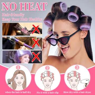 29 PCS Hair Roller Set Hair Curlers, Rollers for Hair Blowout Look with Stainless steel Clips Jumbo Large Medium Hair Curlers for Short Long Hair