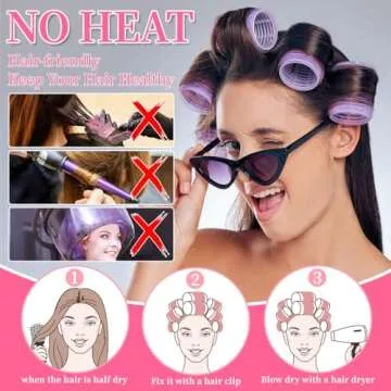 29 PCS Hair Roller Set Hair Curlers, Rollers for Hair Blowout Look with Stainless steel Clips Jumbo Large Medium Hair Curlers for Short Long Hair