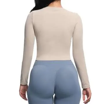Aoxjox Long Sleeve Workout Crop Top for Women