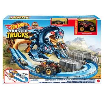 Hot Wheels Monster Trucks Scorpion Sting Raceway Track Set