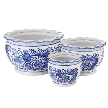 Elegant HakkaGirl Blue and White Porcelain Flower Pots