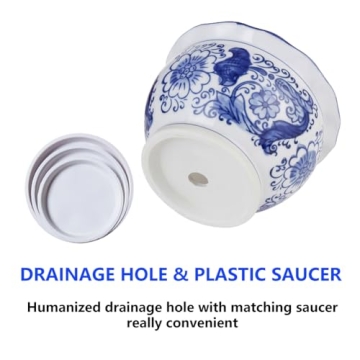 Elegant HakkaGirl Blue and White Porcelain Flower Pots