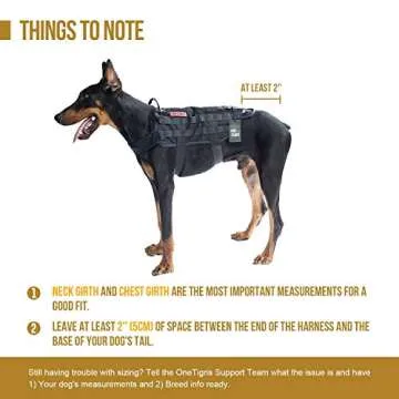 OneTigris Tactical Dog Training Vest Harness with Mesh Padding and Two Handles (Black, XL / 54cm)