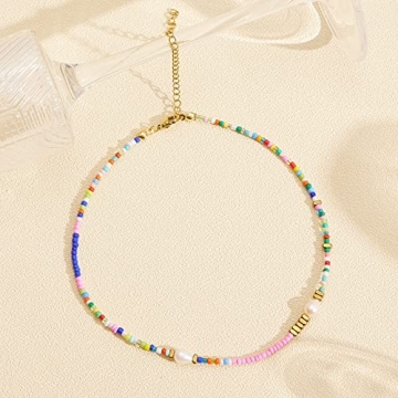 Stylish Colorful Beaded Necklace with Pearls