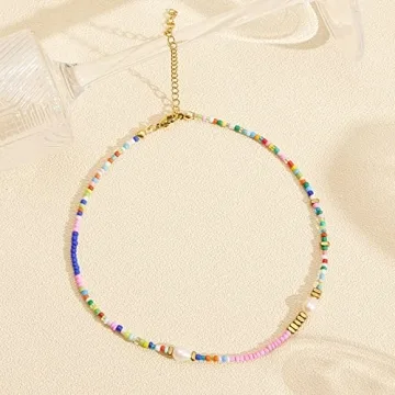Stylish Colorful Beaded Necklace with Pearls