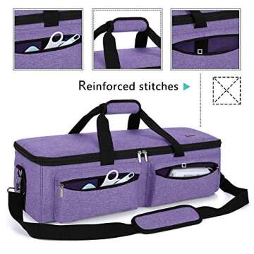 LUXJA Carrying Bag Compatible with Cricut Explore Air and Maker, Tote Bag Compatible with Cricut Explore Air, Silhouette Cameo 4 and Supplies (Bag Only, Patent Design), Purple