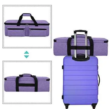 LUXJA Carrying Bag Compatible with Cricut Explore Air and Maker, Tote Bag Compatible with Cricut Explore Air, Silhouette Cameo 4 and Supplies (Bag Only, Patent Design), Purple