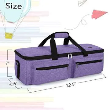 LUXJA Carrying Bag Compatible with Cricut Explore Air and Maker, Tote Bag Compatible with Cricut Explore Air, Silhouette Cameo 4 and Supplies (Bag Only, Patent Design), Purple
