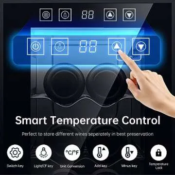 KingChii 12 Bottle Thermoelectric Wine Cooler Refrigerator Advanced Cooling Technology, Stainless Steel & Tempered Glass For Red Wine, Champagne for Home, Kitchen, or Office