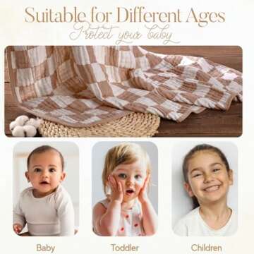 HardNok Ultra Soft Muslin Baby Blanket,A Versatile Swaddle and Bed Blanket for Babies, Toddlers, Boys, and Girls (1 Coffee Checkered 1 Pack).