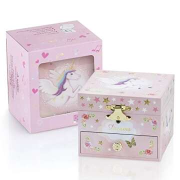 Enchanting Musical Jewelry Box for Girls with Unicorn