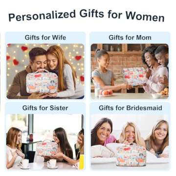 GISMTR 3Pcs Cotton Quilted Makeup Bag Large Travel Cosmetic Bag Coquette Makeup Pouch Cute Aesthetic Floral Toiletry Bag for Women Girls