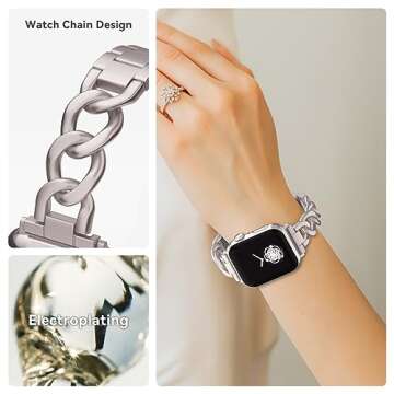 Stylish Metal Linked Watch Band for Apple Watch