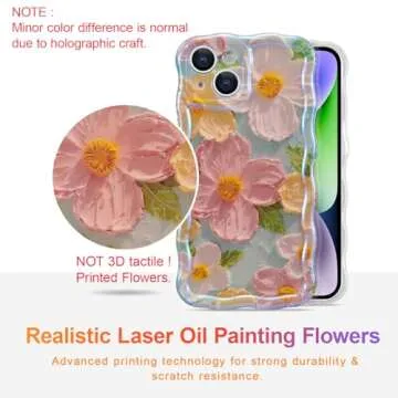 EYZUTAK Colorful Retro Floral Phone Case for iPhone 14 - Cute Durable TPU Protective Cover