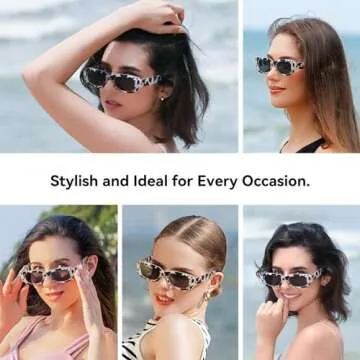 Dollger Cow Rectangle Sunglasses Y2K Style for Everyone