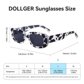 Dollger Cow Rectangle Sunglasses Y2K Style for Everyone