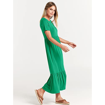 Stylish ANRABESS Summer Casual Flowy Maxi Dress with Pockets