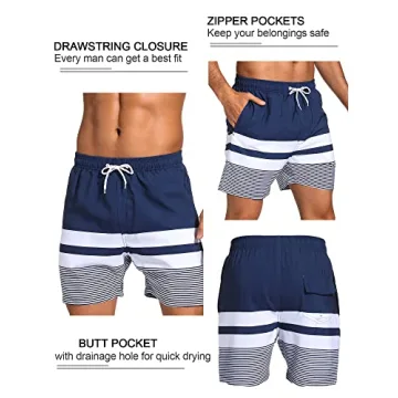 Quick Dry Swim Trunks with Compression Liner & Pockets