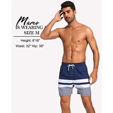 Quick Dry Swim Trunks with Compression Liner & Pockets