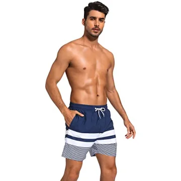 Quick Dry Swim Trunks with Compression Liner & Pockets