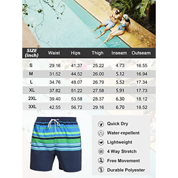 Quick Dry Swim Trunks with Compression Liner & Pockets
