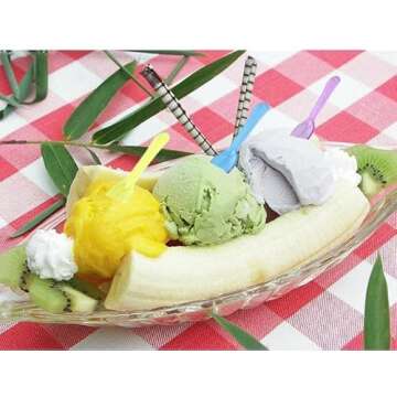 Gmark 100pc 3" Colored Taster Spoons Plastic Mini Spoons Multi-Color, Assorted Ice Cream Spoons Dessert Spoons White 1 Box Set GM1002G