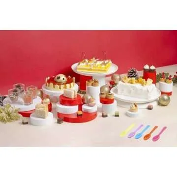 Gmark 100pc 3" Colored Taster Spoons Plastic Mini Spoons Multi-Color, Assorted Ice Cream Spoons Dessert Spoons White 1 Box Set GM1002G