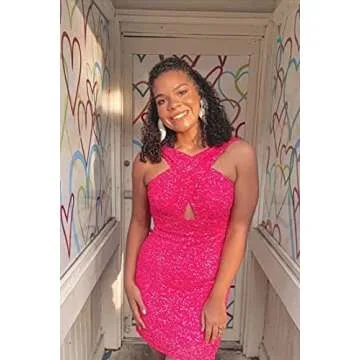 YMSHA Sequined Homecoming Dress for Teens and Juniors