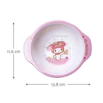 Everyday Delights My Melody Rabbit Dinnerware Flatware Meal Set for Girls – Plate Bowl Cup Spoon, 4 pieces, Pink