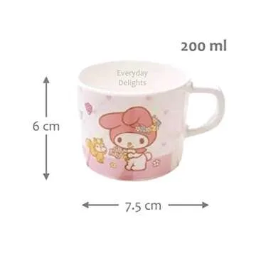 Everyday Delights My Melody Rabbit Dinnerware Flatware Meal Set for Girls – Plate Bowl Cup Spoon, 4 pieces, Pink