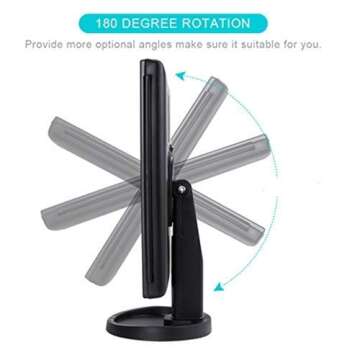 Infitrans 3 Folds Lighted Vanity Makeup Mirror,1X/2X/3X Magnification, 21 LED Light Bright Table Mirror with Touch Screen,180 Adjustable Rotation,Portable Travel Cosmetic Mirror