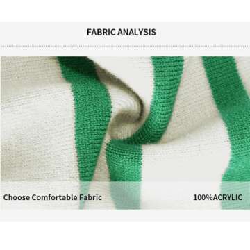 BQDCQB Women Striped Sweater Polo V Neck Long Sleeve Loose Sweater Knit Pullover Jumper Tops Black M