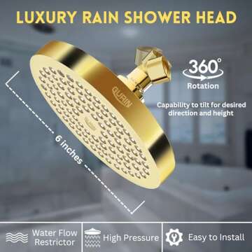 GURIN High Pressure Rain Shower Head for Luxury Showering