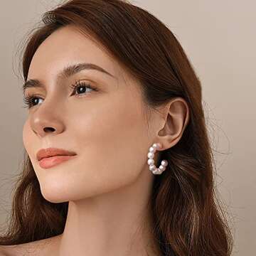 Gacimy Pearl Hoop Earrings: Elegant & Hypoallergenic Design