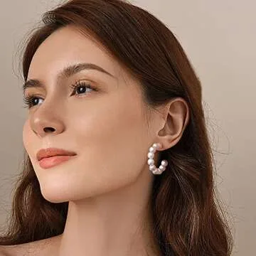 Gacimy Pearl Hoop Earrings: Elegant & Hypoallergenic Design