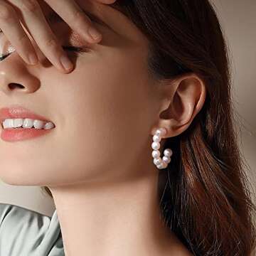 Gacimy Pearl Hoop Earrings: Elegant & Hypoallergenic Design