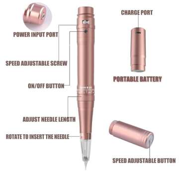 YBEAUTY Permanent Makeup Kit with Cartridge Needles for Artists