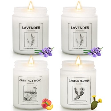 4 Pack Candles for Home Scented, Lavender Candles Set, Aromatherapy Jar Candles for Home, 28 oz 200 ...