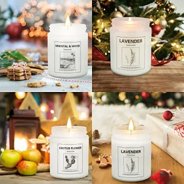 4 Pack Lavender Candles Gift Set - Scented Aromatherapy