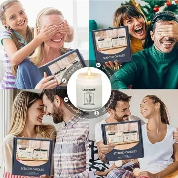4 Pack Lavender Candles Gift Set - Scented Aromatherapy