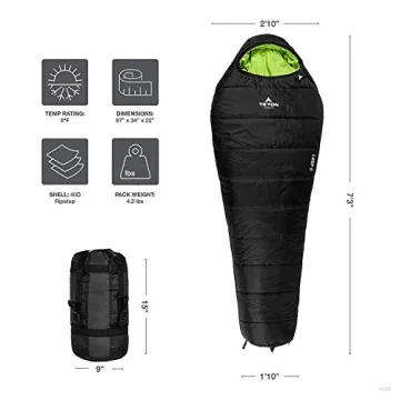 TETON Sports Leef Mummy Sleeping Bag for Cold Weather